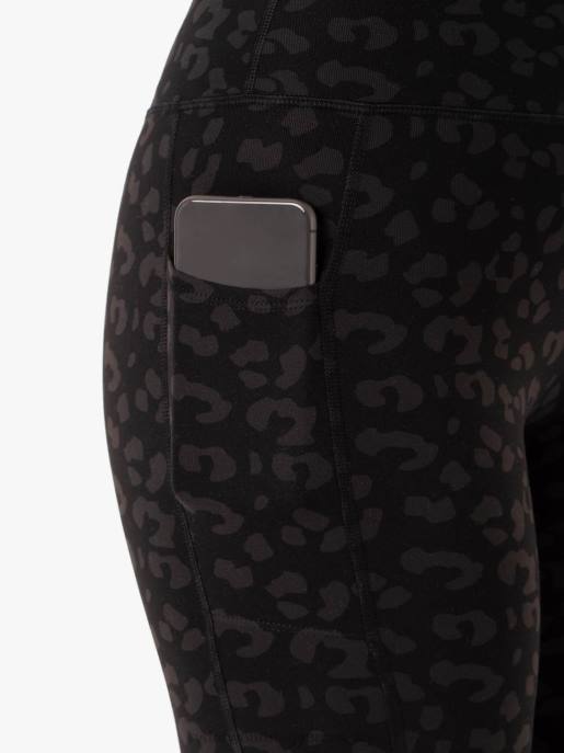 ruházat Ryderwear ultra magas derekú zseb leggings fekete leopárd nők B48F120