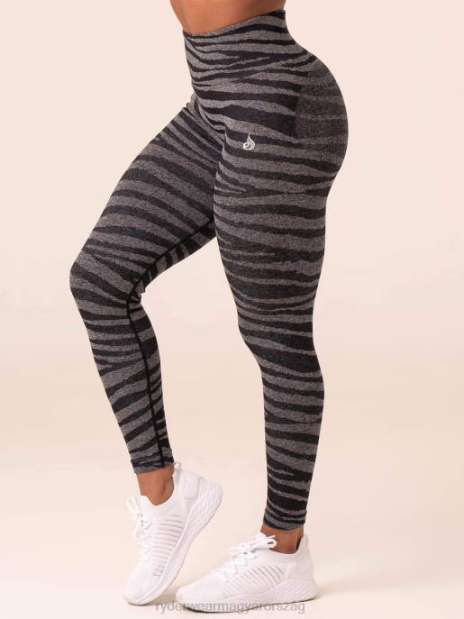 ruházat Ryderwear zebra varrat nélküli leggings szürke márga/fekete zebra nők B48F21