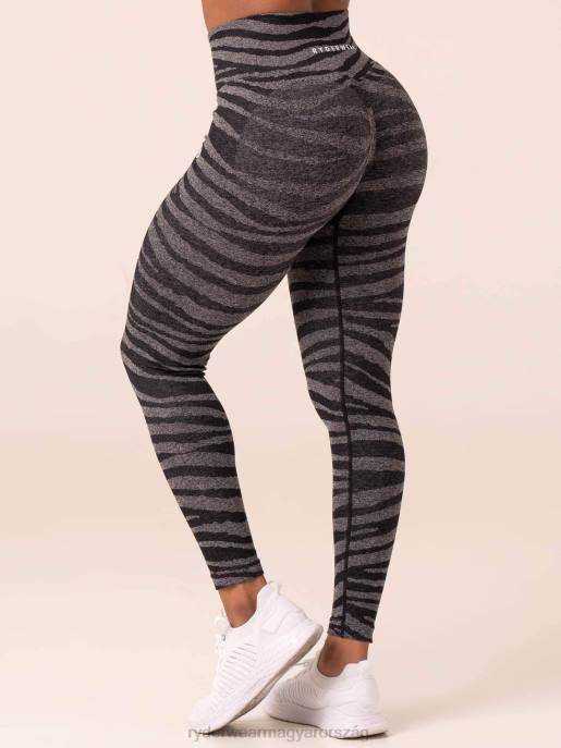 ruházat Ryderwear zebra varrat nélküli leggings szürke márga/fekete zebra nők B48F21
