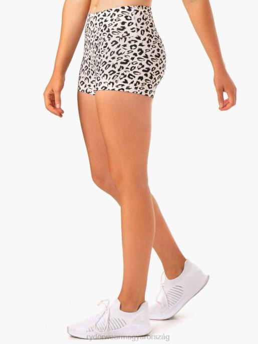ruházat Ryderwear alkalmazkodni a magas derekú scrunch shortokhoz elefántcsont leopárd nők B48F659