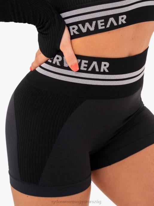 ruházat Ryderwear freestyle varrat nélküli magas derekú rövidnadrág fekete nők B48F734
