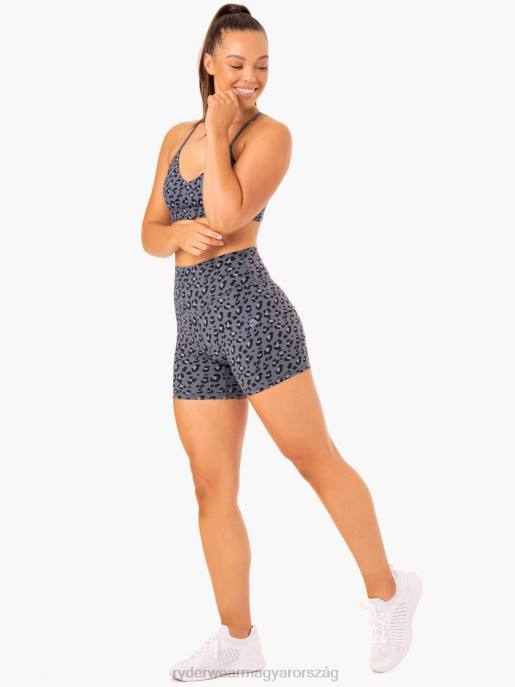 ruházat Ryderwear hibrid középhosszú rövidnadrág acélkék leopárd nők B48F645