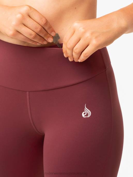 ruházat Ryderwear kapcsos scrunch bum kerékpáros rövidnadrág Burgundia nők B48F686