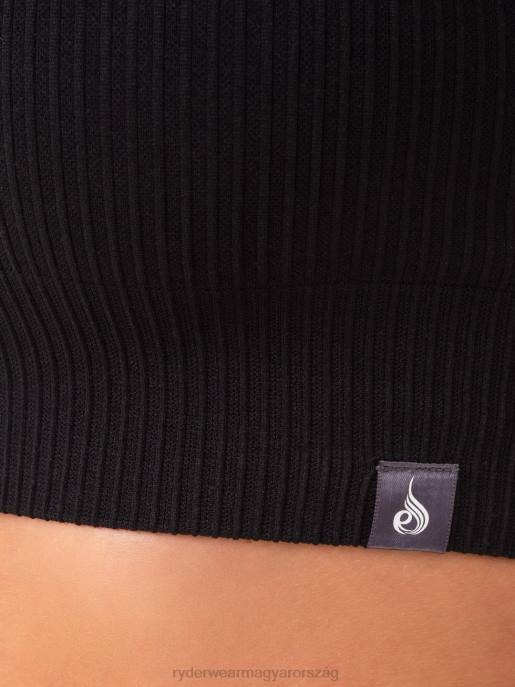 ruházat Ryderwear borda nélküli, hosszú ujjú felső fekete nők B48F1030