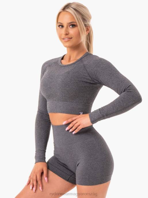 ruházat Ryderwear borda nélküli, hosszú ujjú felső szénmárga nők B48F1029