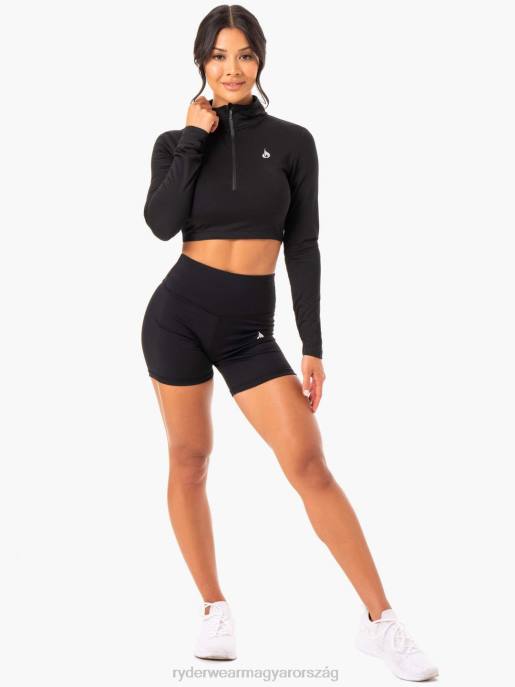 ruházat Ryderwear erő hosszú ujjú edzőfelső fekete nők B48F1016