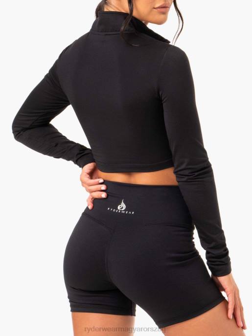 ruházat Ryderwear erő hosszú ujjú edzőfelső fekete nők B48F1016