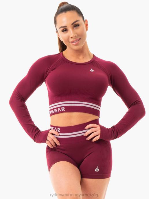 ruházat Ryderwear freestyle varrat nélküli hosszú ujjú crop Burgundia nők B48F1081