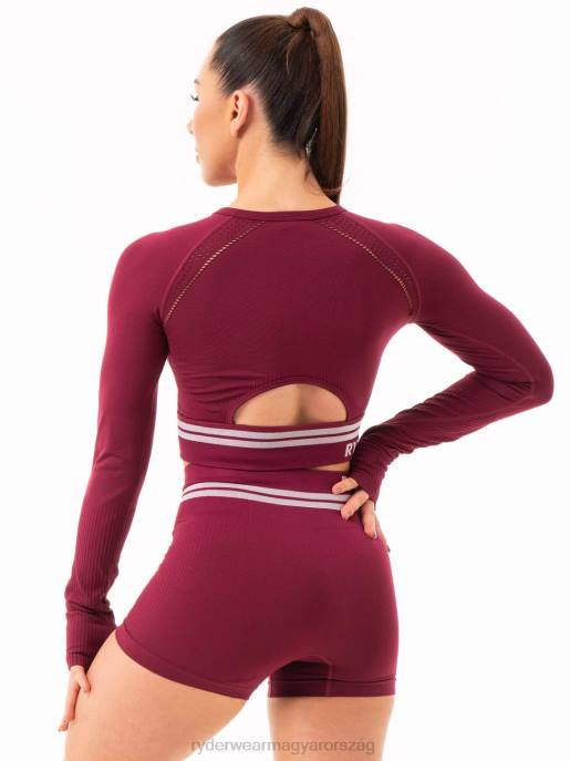 ruházat Ryderwear freestyle varrat nélküli hosszú ujjú crop Burgundia nők B48F1081