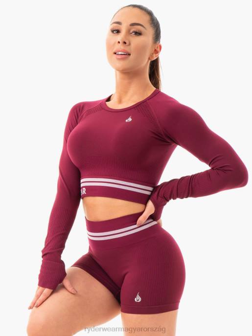 ruházat Ryderwear freestyle varrat nélküli hosszú ujjú crop Burgundia nők B48F1081