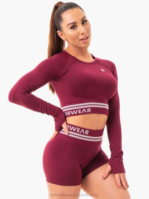 ruházat Ryderwear freestyle varrat nélküli hosszú ujjú crop Burgundia nők B48F1081