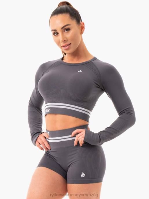 ruházat Ryderwear freestyle varrat nélküli hosszú ujjú crop faszén nők B48F1086
