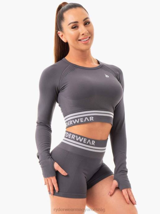 ruházat Ryderwear freestyle varrat nélküli hosszú ujjú crop faszén nők B48F1086