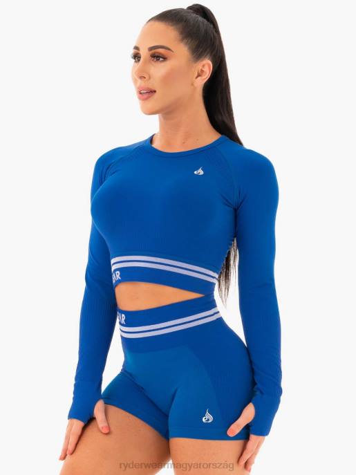 ruházat Ryderwear freestyle varrat nélküli hosszú ujjú crop kék nők B48F1094
