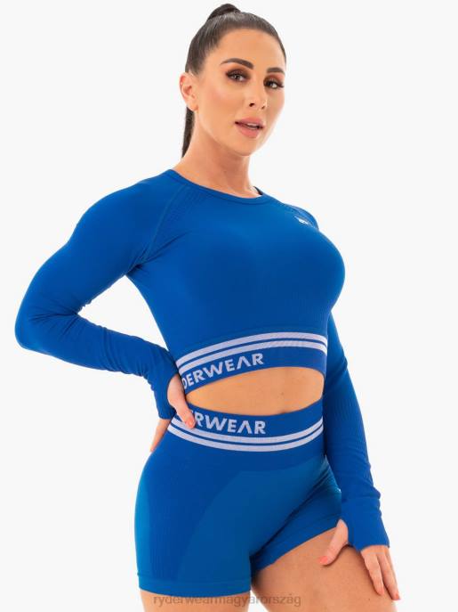 ruházat Ryderwear freestyle varrat nélküli hosszú ujjú crop kék nők B48F1094