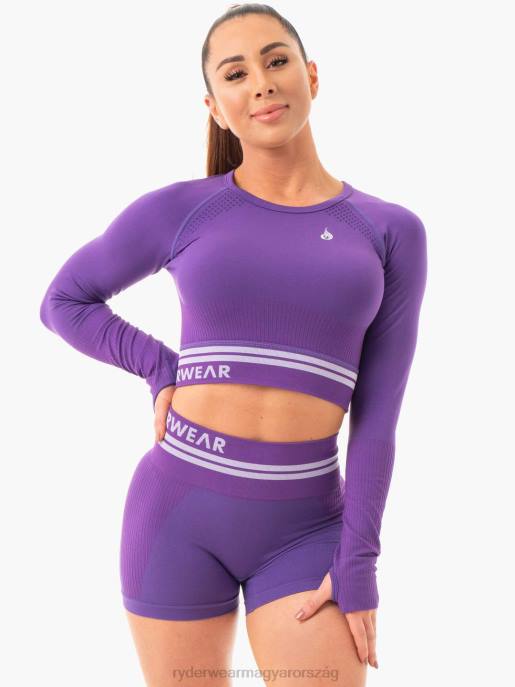 ruházat Ryderwear freestyle varrat nélküli hosszú ujjú crop lila nők B48F1082