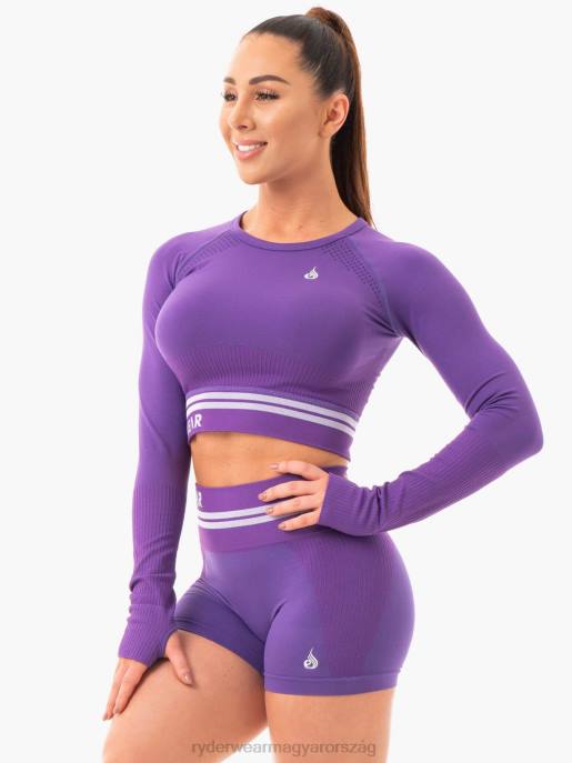 ruházat Ryderwear freestyle varrat nélküli hosszú ujjú crop lila nők B48F1082
