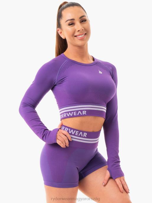 ruházat Ryderwear freestyle varrat nélküli hosszú ujjú crop lila nők B48F1082