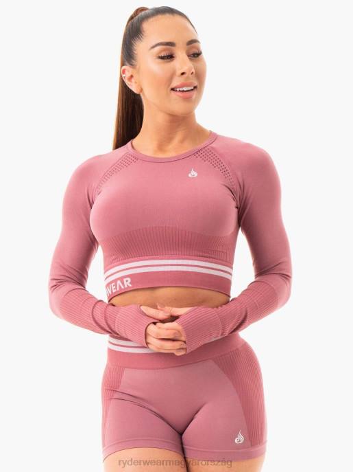 ruházat Ryderwear freestyle varrat nélküli hosszú ujjú crop poros rózsaszín nők B48F1083