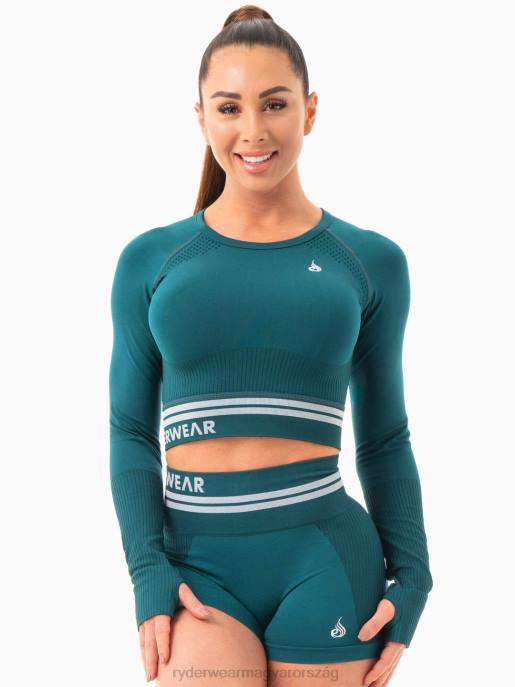 ruházat Ryderwear freestyle varrat nélküli hosszú ujjú crop smaragd zöld nők B48F1085