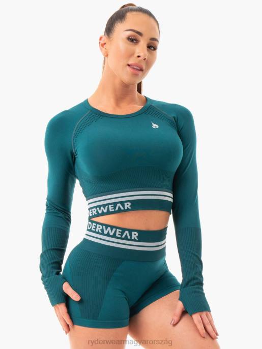 ruházat Ryderwear freestyle varrat nélküli hosszú ujjú crop smaragd zöld nők B48F1085