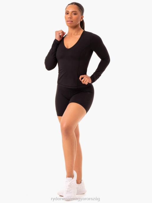 ruházat Ryderwear nkd align hosszú ujjú edzőfelső fekete nők B48F953
