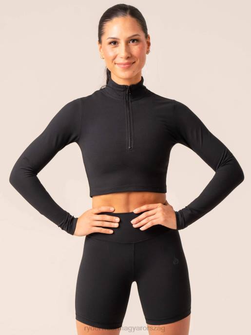 ruházat Ryderwear nkd félcipzáras hosszú ujjú felső fekete nők B48F777