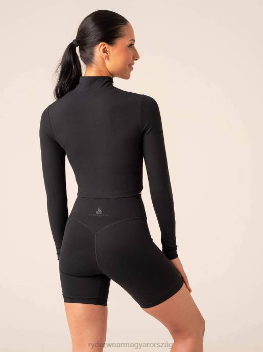ruházat Ryderwear nkd félcipzáras hosszú ujjú felső fekete nők B48F777