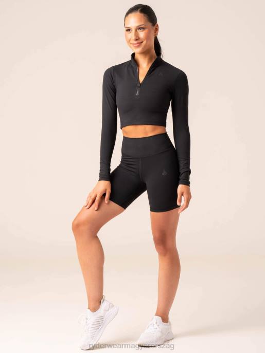 ruházat Ryderwear nkd félcipzáras hosszú ujjú felső fekete nők B48F777