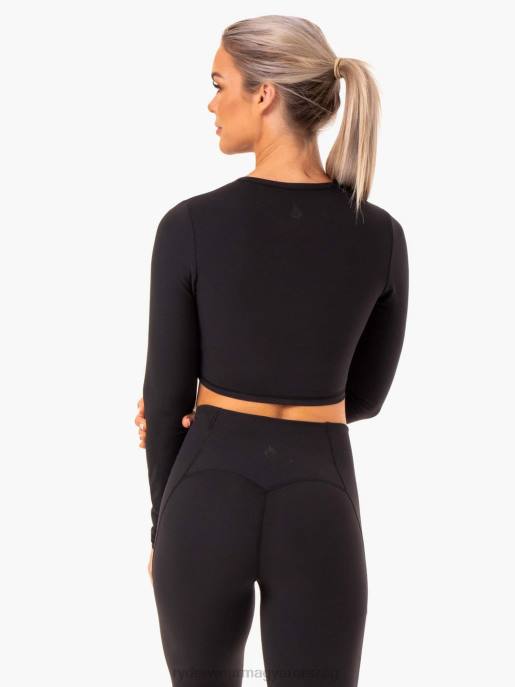 ruházat Ryderwear sola hosszú ujjú felső fekete nők B48F1011