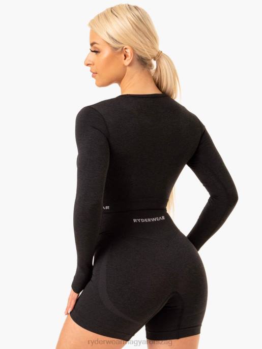 ruházat Ryderwear varrás nélküli, hosszú ujjú felső fekete márga nők B48F972