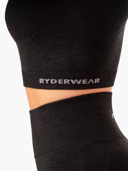ruházat Ryderwear varrás nélküli, hosszú ujjú felső fekete márga nők B48F972