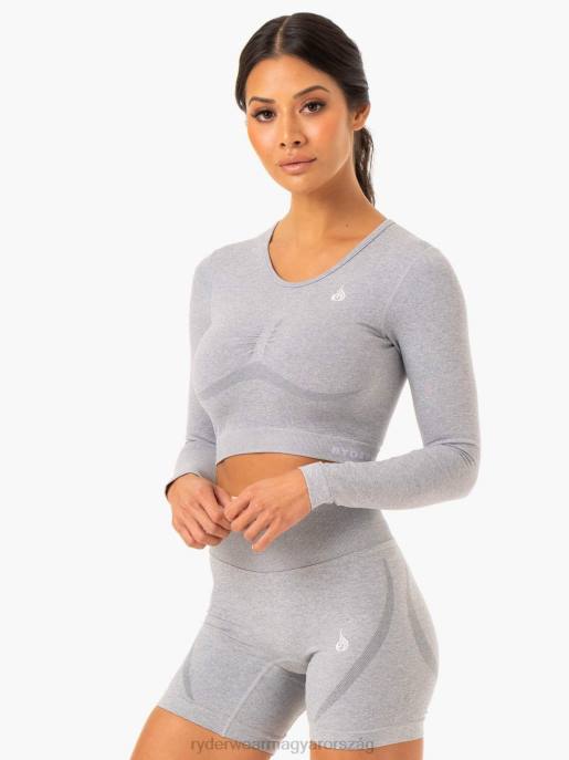 ruházat Ryderwear varrás nélküli, hosszú ujjú felső szürke márga nők B48F971