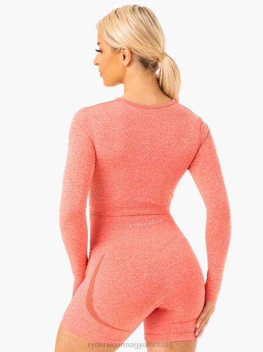 ruházat Ryderwear varrás nélküli, hosszú ujjú felső őszibarack márga nők B48F969