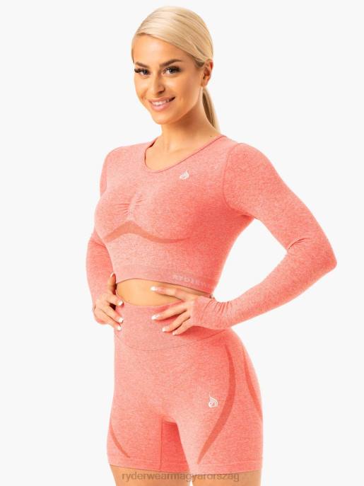ruházat Ryderwear varrás nélküli, hosszú ujjú felső őszibarack márga nők B48F969