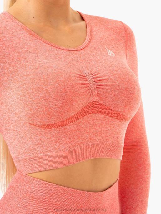 ruházat Ryderwear varrás nélküli, hosszú ujjú felső őszibarack márga nők B48F969