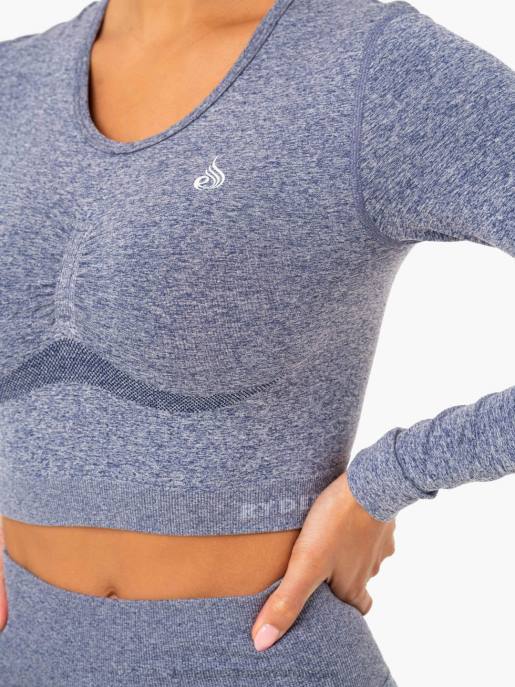 ruházat Ryderwear varrás nélküli, hosszú ujjú felső tengerész márga nők B48F970