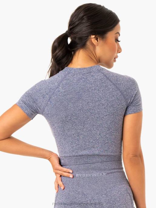 ruházat Ryderwear faragott varrat nélküli póló tengerész márga nők B48F974