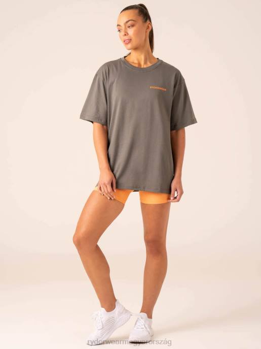 ruházat Ryderwear ipari túlméretezett póló faszén nők B48F754