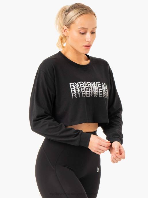 ruházat Ryderwear level up hosszú ujjú póló fekete nők B48F838