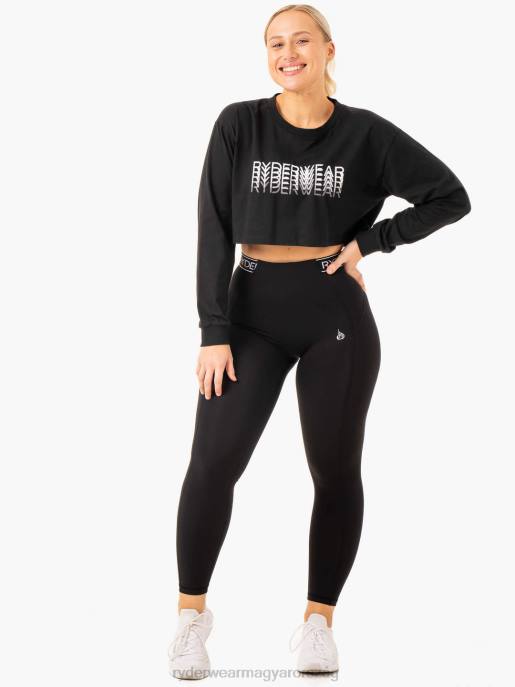 ruházat Ryderwear level up hosszú ujjú póló fekete nők B48F838