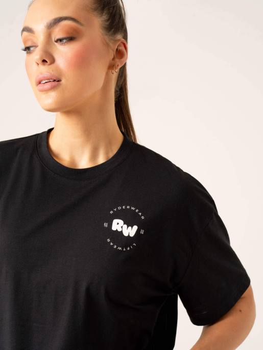 ruházat Ryderwear momentum túlméretezett póló fekete nők B48F822