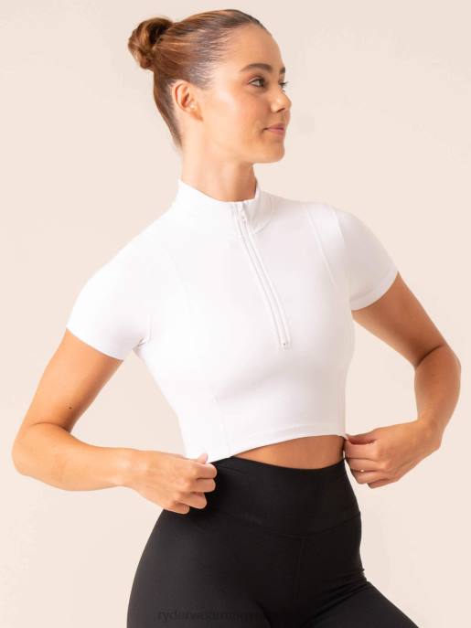 ruházat Ryderwear nkd félcipzáras póló fehér nők B48F772