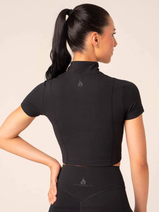 ruházat Ryderwear nkd félcipzáras póló fekete nők B48F774