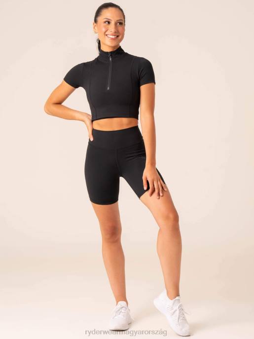 ruházat Ryderwear nkd félcipzáras póló fekete nők B48F774
