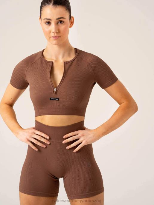 ruházat Ryderwear áramköri bordás varrat nélküli póló csokoládé nők B48F828