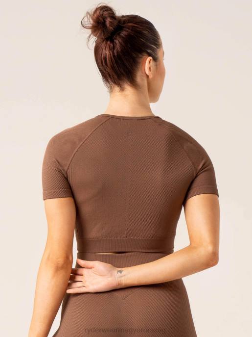 ruházat Ryderwear áramköri bordás varrat nélküli póló csokoládé nők B48F828