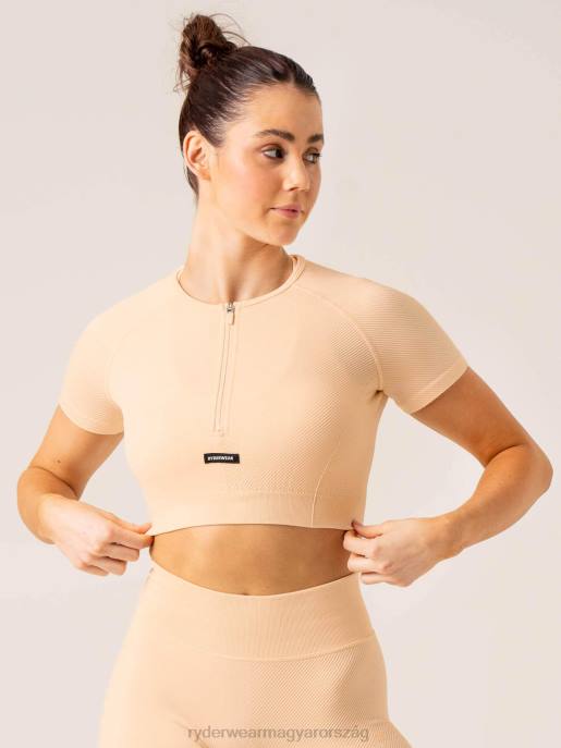 ruházat Ryderwear áramköri bordás varrat nélküli póló őszibarack sorbet nők B48F827