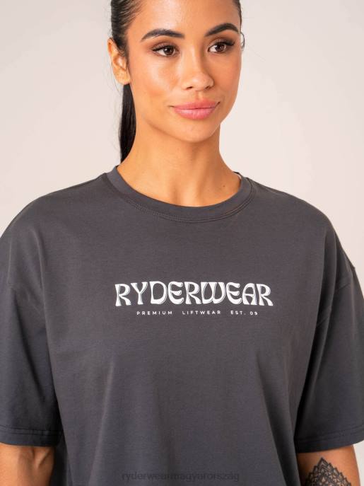 ruházat Ryderwear retró túlméretezett póló faszén nők B48F748