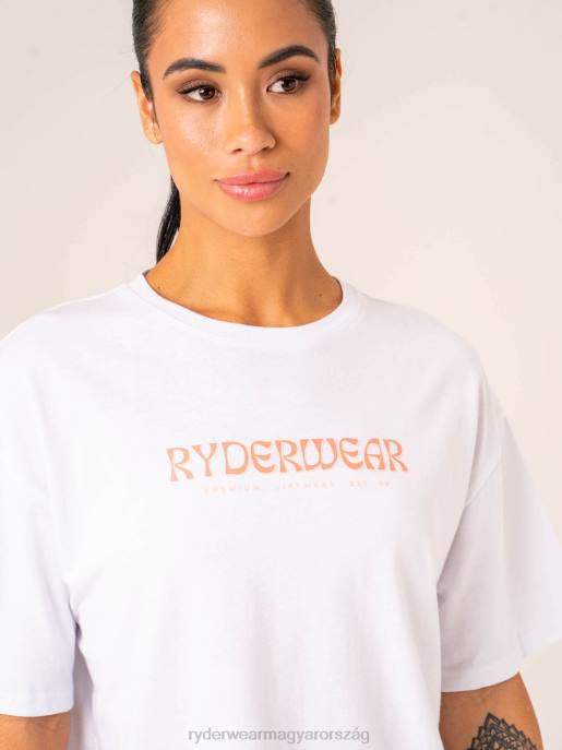 ruházat Ryderwear retró túlméretezett póló fehér nők B48F750